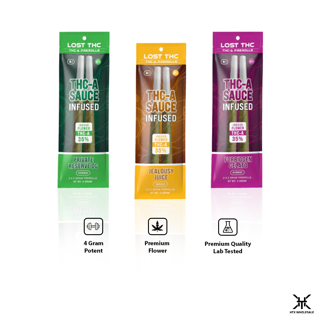 Lost THC THCA Sauce 4 Gram Pre Rolls | Pack of 10