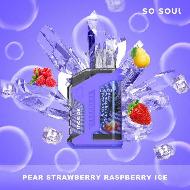 Single / Pear Strawberry Raspberry Ice So Soul Nola Bar Vape 10K